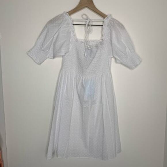 Hill House Home Athena Nap Dress Sheer White Swiss Dot Womens New Small - Picture 3 of 16